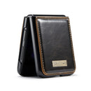 For Samsung Galaxy Z Flip3 5G CaseMe 003 Crazy Horse Texture Horizontal Flip Leather Phone Case(Coffee)