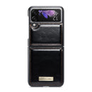 For Samsung Galaxy Z Flip3 5G CaseMe 003 Crazy Horse Texture Horizontal Flip Leather Phone Case(Black)