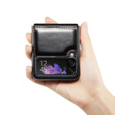 For Samsung Galaxy Z Flip3 5G CaseMe 003 Crazy Horse Texture Horizontal Flip Leather Phone Case(Black)