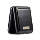 For Samsung Galaxy Z Flip3 5G CaseMe 003 Crazy Horse Texture Horizontal Flip Leather Phone Case(Black)