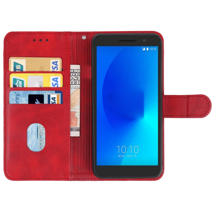 Leather Phone Case For Alcatel 1/1 2019&2021 / Vodafone Smart E9(Red)