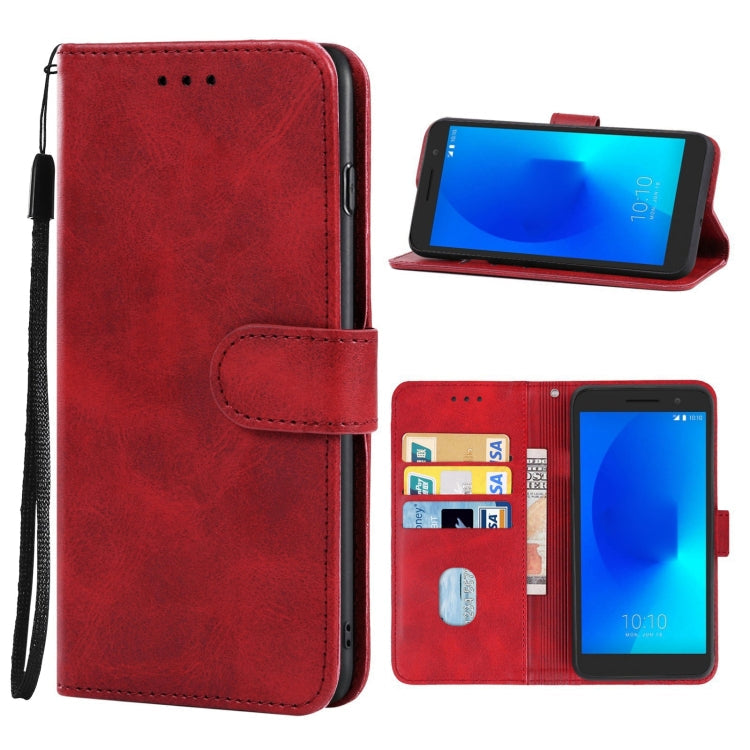 Leather Phone Case For Alcatel 1/1 2019&2021 / Vodafone Smart E9(Red)