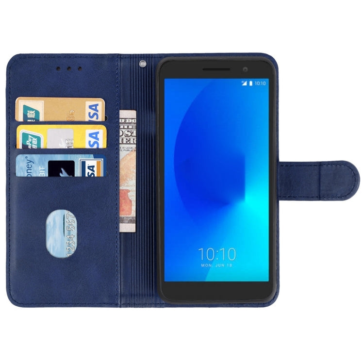 Leather Phone Case For Alcatel 1/1 2019&2021 / Vodafone Smart E9(Blue)