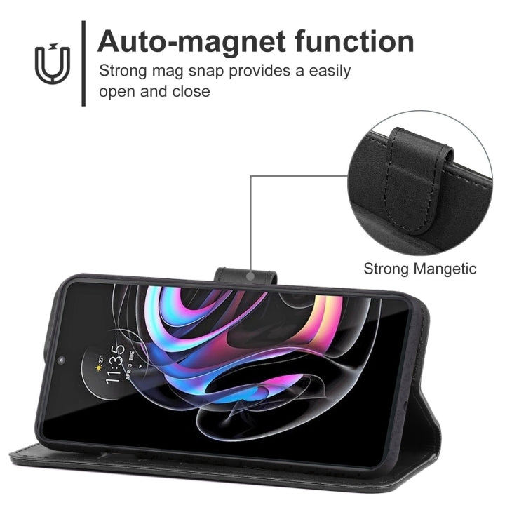 Leather Phone Case For Motorola Moto Edge 30 Ultra(Black)