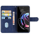 Leather Phone Case For Motorola Moto Edge 30 Ultra(Blue)