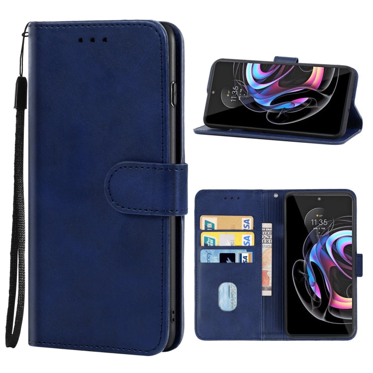 Leather Phone Case For Motorola Moto Edge 30 Ultra(Blue)