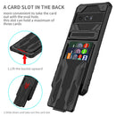 For Google Pixel 6 Pro Armor Card PC + TPU Shockproof Phone Case with Card Slot & Invisible Holder(Black)