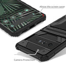 For Google Pixel 6 Pro Armor Card PC + TPU Shockproof Phone Case with Card Slot & Invisible Holder(Black)
