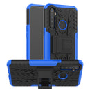 For OPPO Realme 5 Tire Texture Shockproof TPU+PC Protective Case with Holder(Blue)