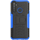 For OPPO Realme 5 Tire Texture Shockproof TPU+PC Protective Case with Holder(Blue)