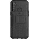 For OPPO Realme 5 Tire Texture Shockproof TPU+PC Protective Case with Holder(Black)
