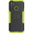 For OPPO Realme 5 Tire Texture Shockproof TPU+PC Protective Case with Holder(Green)