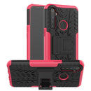 For OPPO Realme 5 Tire Texture Shockproof TPU+PC Protective Case with Holder(Pink)