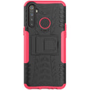 For OPPO Realme 5 Tire Texture Shockproof TPU+PC Protective Case with Holder(Pink)