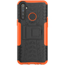 For OPPO Realme 5 Tire Texture Shockproof TPU+PC Protective Case with Holder(Orange)