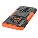 For OPPO Realme 5 Tire Texture Shockproof TPU+PC Protective Case with Holder(Orange)
