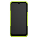 For Galaxy A10s Tire Texture Shockproof TPU+PC Protective Case with Holder(Green)