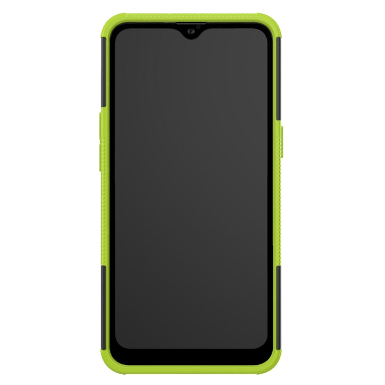 For Galaxy A10s Tire Texture Shockproof TPU+PC Protective Case with Holder(Green)