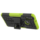 For Galaxy A10s Tire Texture Shockproof TPU+PC Protective Case with Holder(Green)