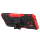 For LG V50S ThinQ 5G / G8X ThinQ Tire Texture Shockproof TPU+PC Protective Case with Holder(Red)