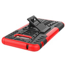 For LG V50S ThinQ 5G / G8X ThinQ Tire Texture Shockproof TPU+PC Protective Case with Holder(Red)