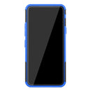 For LG V50S ThinQ 5G / G8X ThinQ Tire Texture Shockproof TPU+PC Protective Case with Holder(Blue)