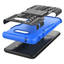 For LG V50S ThinQ 5G / G8X ThinQ Tire Texture Shockproof TPU+PC Protective Case with Holder(Blue)