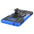 For LG V50S ThinQ 5G / G8X ThinQ Tire Texture Shockproof TPU+PC Protective Case with Holder(Blue)