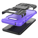 For LG V50S ThinQ 5G / G8X ThinQ Tire Texture Shockproof TPU+PC Protective Case with Holder(Purple)