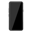 For LG V50S ThinQ 5G / G8X ThinQ Tire Texture Shockproof TPU+PC Protective Case with Holder(Black)