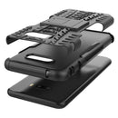 For LG V50S ThinQ 5G / G8X ThinQ Tire Texture Shockproof TPU+PC Protective Case with Holder(Black)
