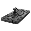 For LG V50S ThinQ 5G / G8X ThinQ Tire Texture Shockproof TPU+PC Protective Case with Holder(Black)