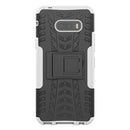 For LG V50S ThinQ 5G / G8X ThinQ Tire Texture Shockproof TPU+PC Protective Case with Holder(White)
