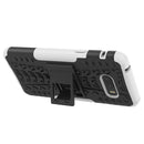 For LG V50S ThinQ 5G / G8X ThinQ Tire Texture Shockproof TPU+PC Protective Case with Holder(White)