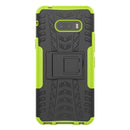 For LG V50S ThinQ 5G / G8X ThinQ Tire Texture Shockproof TPU+PC Protective Case with Holder(Green)