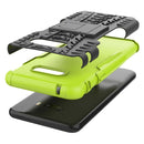 For LG V50S ThinQ 5G / G8X ThinQ Tire Texture Shockproof TPU+PC Protective Case with Holder(Green)