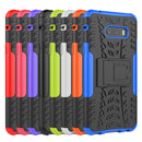 For LG V50S ThinQ 5G / G8X ThinQ Tire Texture Shockproof TPU+PC Protective Case with Holder(Green)