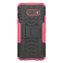 For LG V50S ThinQ 5G / G8X ThinQ Tire Texture Shockproof TPU+PC Protective Case with Holder(Pink)