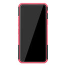 For LG V50S ThinQ 5G / G8X ThinQ Tire Texture Shockproof TPU+PC Protective Case with Holder(Pink)