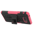 For LG V50S ThinQ 5G / G8X ThinQ Tire Texture Shockproof TPU+PC Protective Case with Holder(Pink)