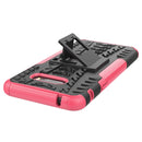 For LG V50S ThinQ 5G / G8X ThinQ Tire Texture Shockproof TPU+PC Protective Case with Holder(Pink)