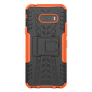 For LG V50S ThinQ 5G / G8X ThinQ Tire Texture Shockproof TPU+PC Protective Case with Holder(Orange)