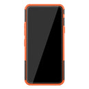 For LG V50S ThinQ 5G / G8X ThinQ Tire Texture Shockproof TPU+PC Protective Case with Holder(Orange)