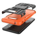 For LG V50S ThinQ 5G / G8X ThinQ Tire Texture Shockproof TPU+PC Protective Case with Holder(Orange)