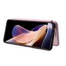 For Xiaomi Redmi Note 11 Pro / Note 11 Pro+ Carbon Fiber Texture Horizontal Flip PU Phone Case(Pink)