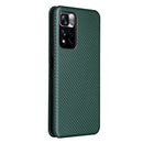 For Xiaomi Redmi Note 11 Pro / Note 11 Pro+ Carbon Fiber Texture Magnetic Horizontal Flip PU Phone Case(Green)