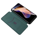 For Xiaomi Redmi Note 11 Pro / Note 11 Pro+ Carbon Fiber Texture Magnetic Horizontal Flip PU Phone Case(Green)