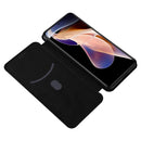 For Xiaomi Redmi Note 11 Pro / Note 11 Pro+ Carbon Fiber Texture Magnetic Horizontal Flip PU Phone Case(Black)
