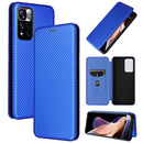 For Xiaomi Redmi Note 11 Pro / Note 11 Pro+ Carbon Fiber Texture Horizontal Flip PU Phone Case(Blue)
