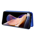 For Xiaomi Redmi Note 11 Pro / Note 11 Pro+ Carbon Fiber Texture Horizontal Flip PU Phone Case(Blue)